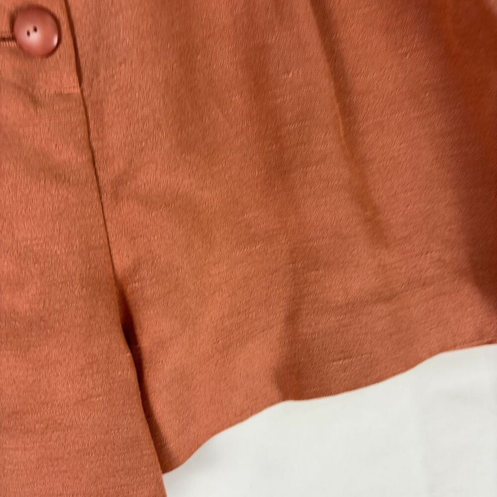 Sezane Rust Button-Front High-Waist Shorts - Picture 4 of 8